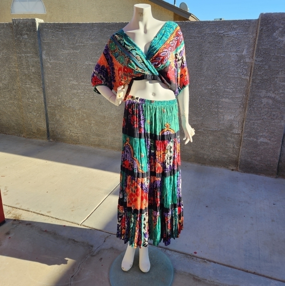 RARE VINTAGE Gypsy Boho Skirt Set - Picture 9 of 10